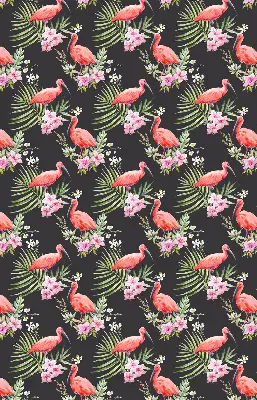 Fensterrollo für den Innenbereich mit Flamingos auf Pflanzen Motiv