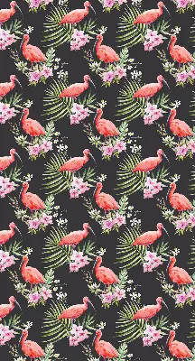 Fensterrollo für den Innenbereich mit Flamingos auf Pflanzen Motiv