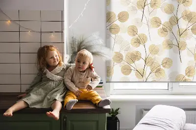 Fensterrollo mit Motiv gelber Zweige