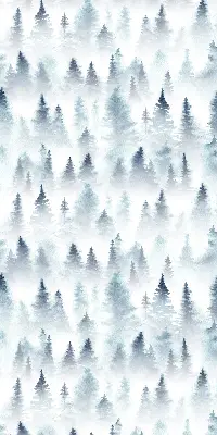 Fensterrollo für den Innenbereich mit einem Motiv von Wald im Nebel