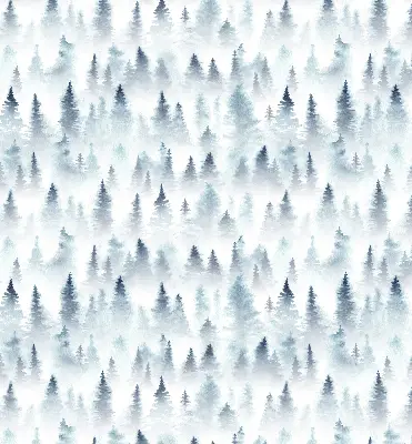 Fensterrollo für den Innenbereich mit einem Motiv von Wald im Nebel