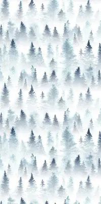 Fensterrollo für den Innenbereich mit einem Motiv von Wald im Nebel