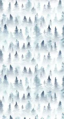 Fensterrollo für den Innenbereich mit einem Motiv von Wald im Nebel