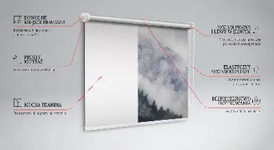 Fensterrollo mit Motiv nebelige Berge