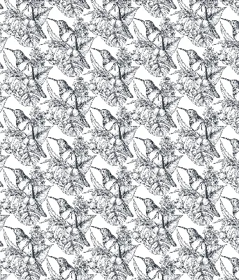 Fensterrollo mit Motiv gezeichneter Blumen