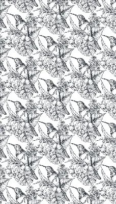 Fensterrollo mit Motiv gezeichneter Blumen