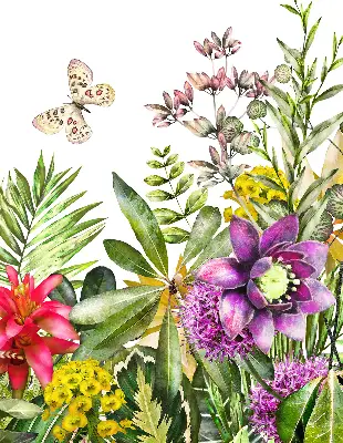 Fensterrollo für den Innenbereich mit Blumenmotiv