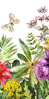 Fensterrollo für den Innenbereich mit Blumenmotiv