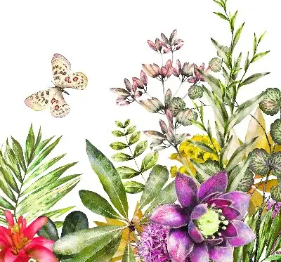 Fensterrollo für den Innenbereich mit Blumenmotiv