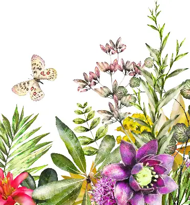 Fensterrollo für den Innenbereich mit Blumenmotiv