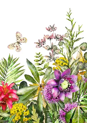 Fensterrollo für den Innenbereich mit Blumenmotiv