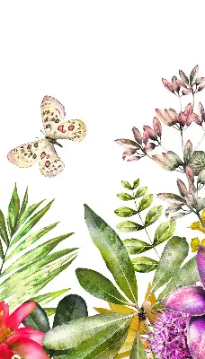 Fensterrollo für den Innenbereich mit Blumenmotiv