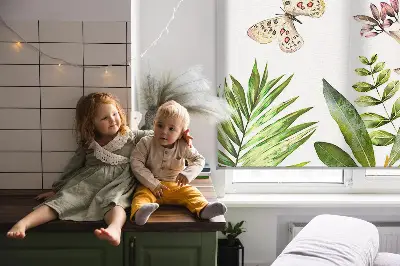 Fensterrollo für den Innenbereich mit Blumenmotiv