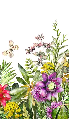 Fensterrollo für den Innenbereich mit Blumenmotiv