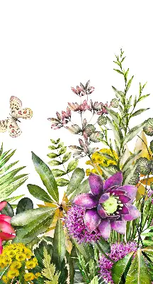 Fensterrollo für den Innenbereich mit Blumenmotiv