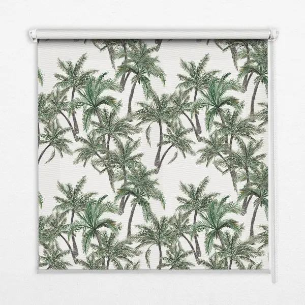 Rollo Fenster mit Palmenmotiv