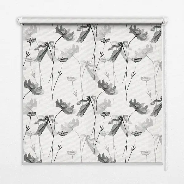 Rollo mit Motiv gezeichnete Blumen