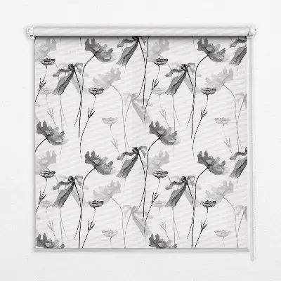 Rollo mit Motiv gezeichnete Blumen