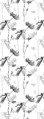 Rollo mit Motiv gezeichnete Blumen