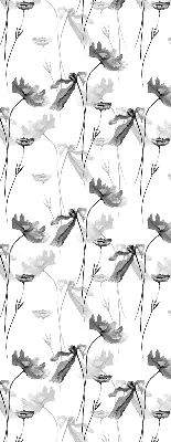 Rollo mit Motiv gezeichnete Blumen