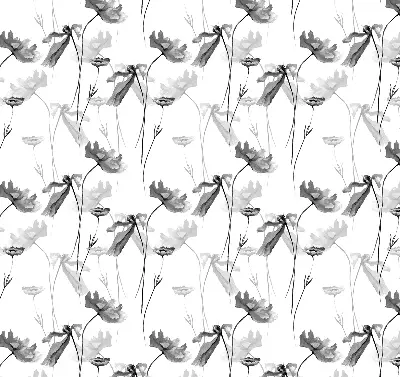 Rollo mit Motiv gezeichnete Blumen