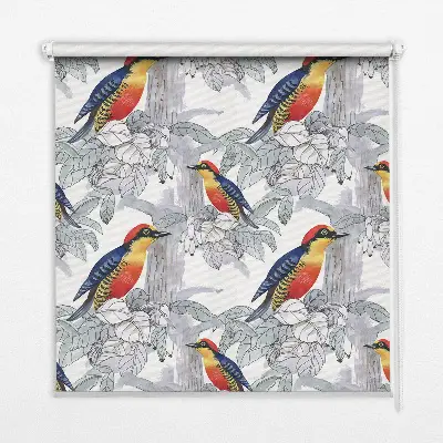 Fensterrollo innen mit Motiv Farbenfroher Vogel