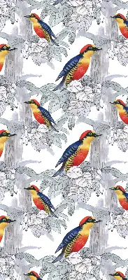 Fensterrollo innen mit Motiv Farbenfroher Vogel