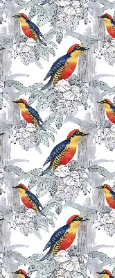 Fensterrollo innen mit Motiv Farbenfroher Vogel