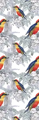 Fensterrollo innen mit Motiv Farbenfroher Vogel