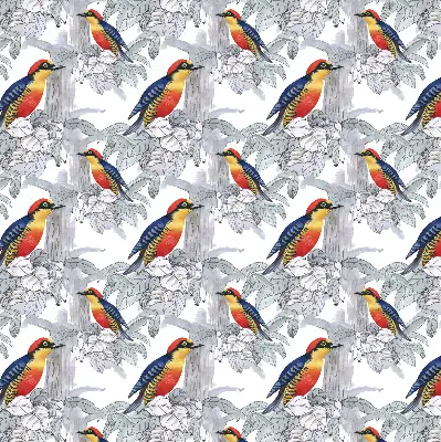 Fensterrollo innen mit Motiv Farbenfroher Vogel
