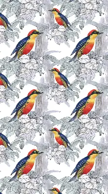 Fensterrollo innen mit Motiv Farbenfroher Vogel