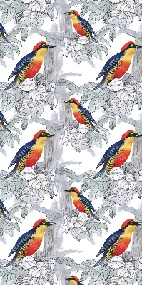 Fensterrollo innen mit Motiv Farbenfroher Vogel