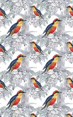 Fensterrollo innen mit Motiv Farbenfroher Vogel