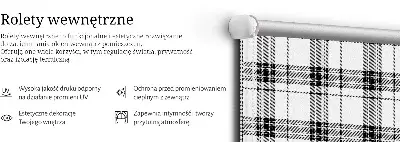 Fensterrollo in grauem Tartanmuster