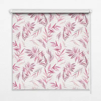 Fensterrollo mit Motiv rosa Blätter