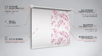 Fensterrollo mit Motiv rosa Blätter