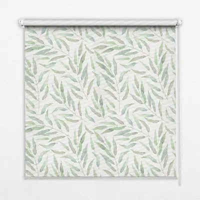 Fensterrollo mit Motiv grüner Blätter