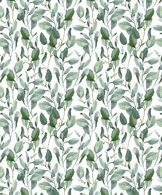 Fensterrollo mit Motiv von Blättern an den Zweigen