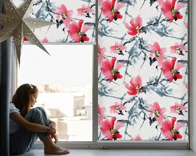 Rollo mit Blumenmotiv für Fenster