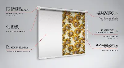 Fensterrollo für den Innenbereich mit Sonnenblumen Motiv