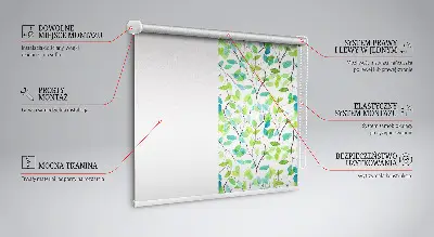 Fensterrollo für den Innenbereich mit Zweigemotiv
