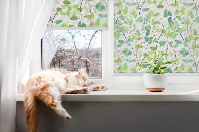Fensterrollo für den Innenbereich mit Zweigemotiv