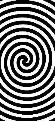 Fensterrollo für den Innenbereich mit Hypnosekreis Muster
