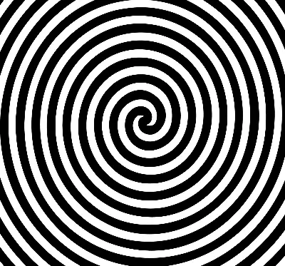 Fensterrollo für den Innenbereich mit Hypnosekreis Muster