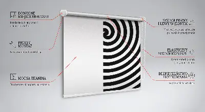 Fensterrollo für den Innenbereich mit Hypnosekreis Muster