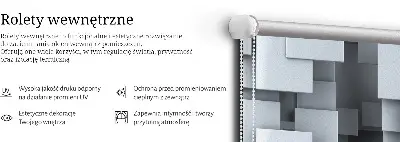 Rollo Fenster mit grauen 3D Quadraten