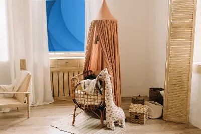 Fensterrollo innen mit blauem Wellenmuster