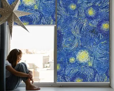 Rollo mit blauem Gemälde-Motiv