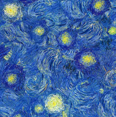 Rollo mit blauem Gemälde-Motiv