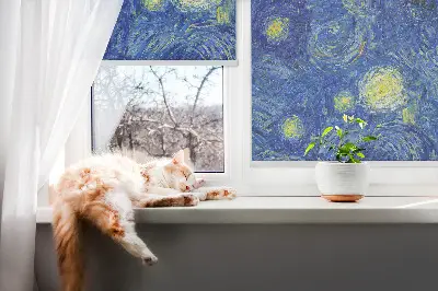 Rollo mit blauem Gemälde-Motiv